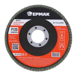 ЕРМАК Диск лепестковый торцевой 115x22мм p120
