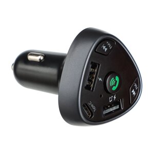 NG Трансмиттер FM, Беспроводное BT соединение, 2xUSB-A, USB -C Быстрая зарядка QC, PD