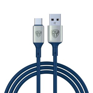 BY Кабель для зарядки Space Cable Pro Type-C, 1м, Быстрая зарядка QC3.0, штекер металл, синий