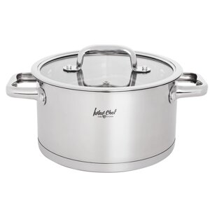 Ivlev Chef Royal Кастрюля 20х11см 3,4л, со стекл. крышкой, индукция, нерж. сталь 18/10