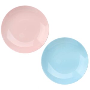 Набор тарелок 3шт d-190мм, пластик 2 цвета