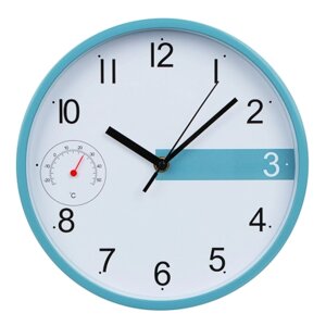 LADECOR CHRONO Часы настенные круглые, пластик, 24,6х24,6х4,2 см, 1xАА, цвет окантовки зеленый