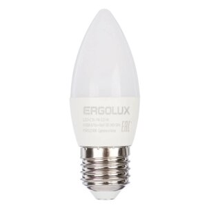 Ergolux LED-C35-7W-E27-4K (Эл. лампа светодиодная Свеча 7Вт E27 4500K 172-265В), 13298