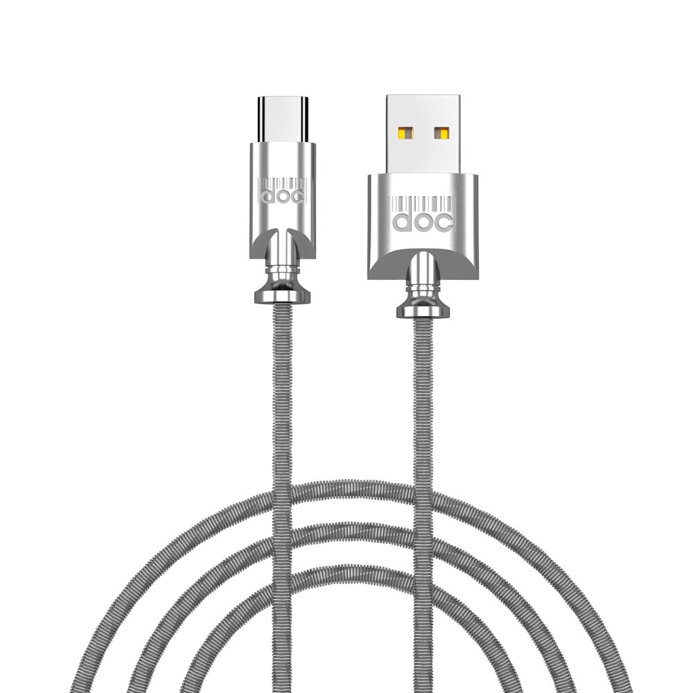 PRILUCHNIY Кабель для зарядки Metall Type-C, 1м, 3A, QC 3.0, металл от компании ООО "Барс" - фото 1