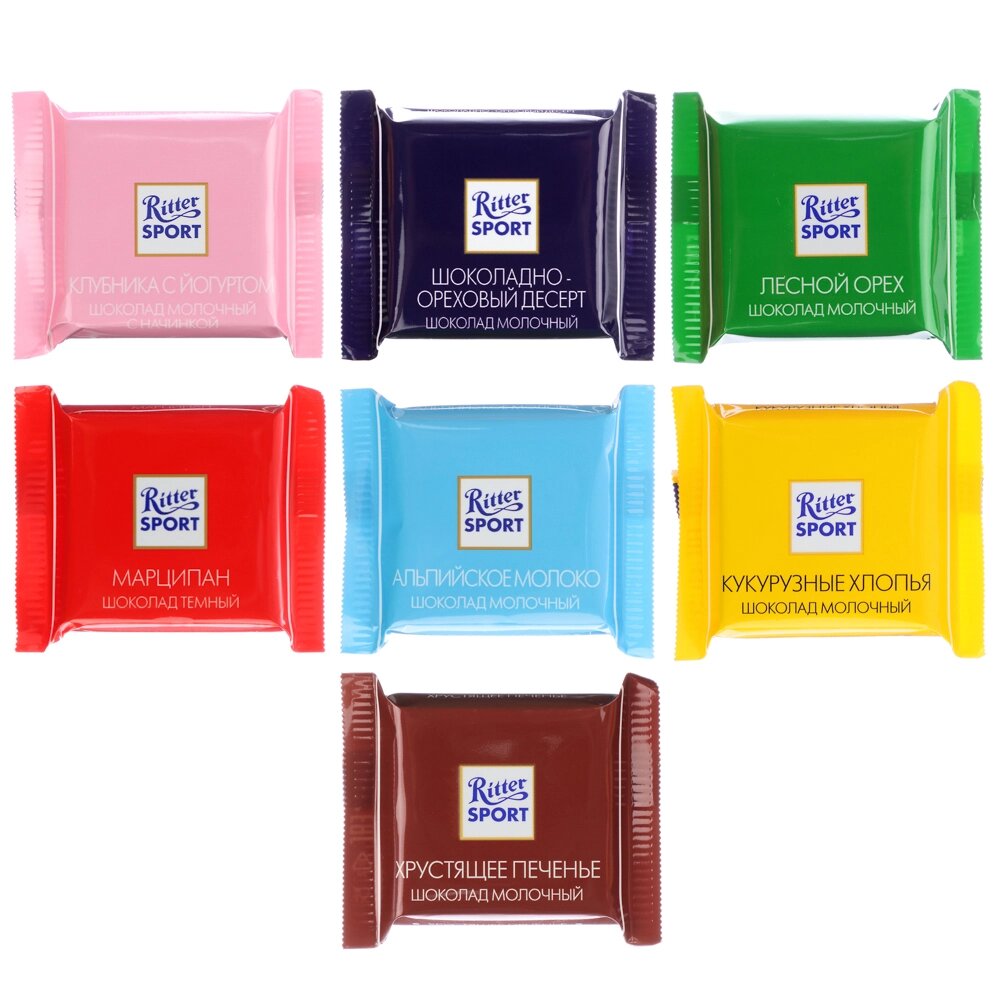 Шоколад Ritter Sport mini Яркая коллекция, 15г, 7 вкусов от компании ООО "Барс" - фото 1