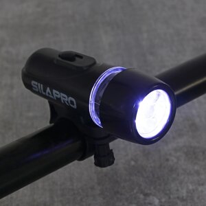 SILAPRO Фонарь велосипедный передний 2 режима, 5 LED,  4xААА, 10х3х6.5см, пластик