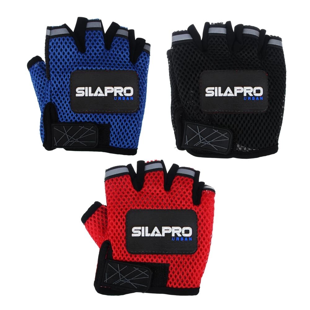 SILAPRO Перчатки для велосипеда и фитнеса, универсальный размер, полиэстер, 3 цвета от компании ООО "Барс" - фото 1