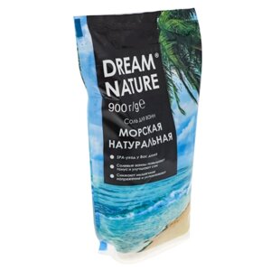 Соль для ванн DREAM NATURE "Морская натуральная", пакет, 900г