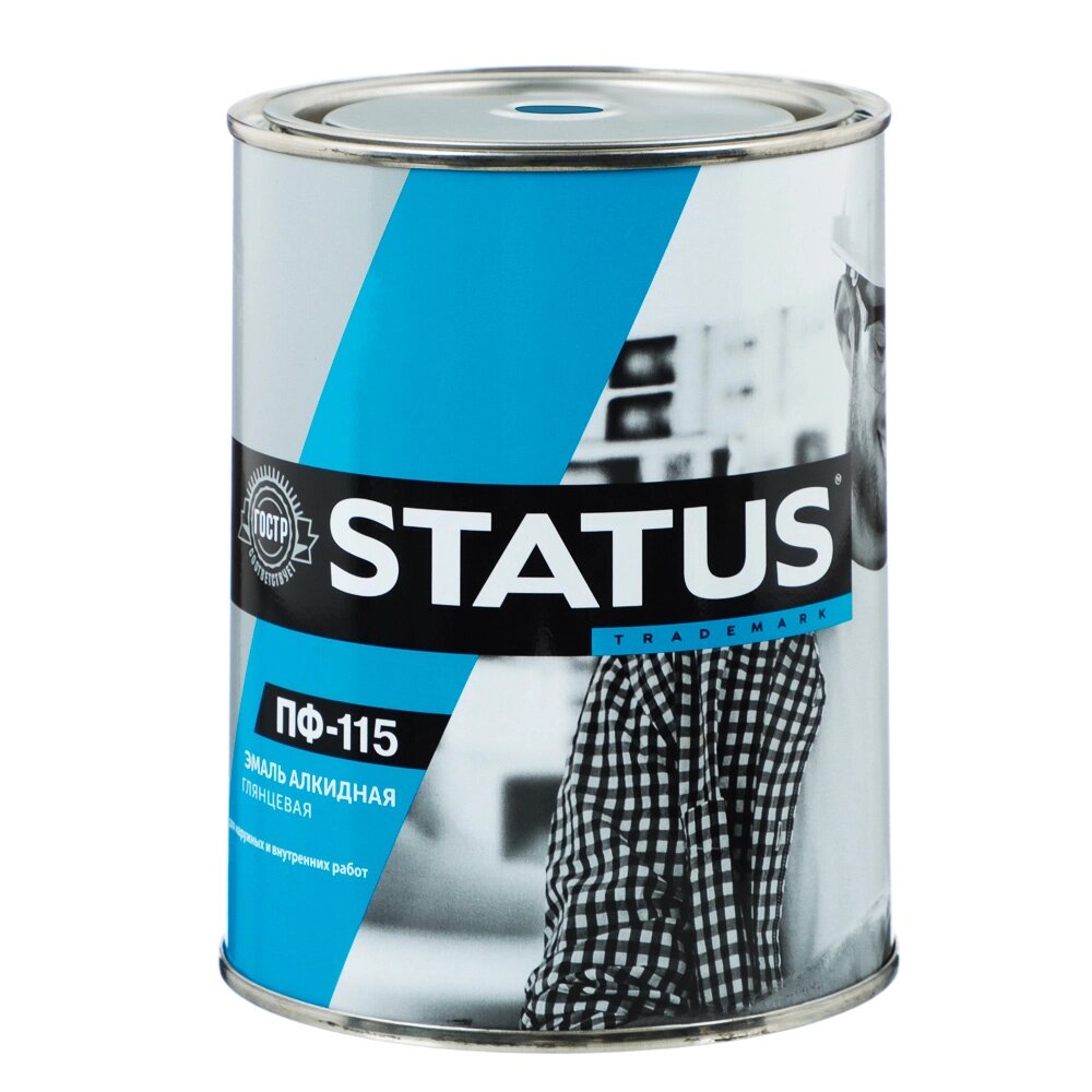 STATUS Эмаль ПФ-115 Синяя 0,8кг (для металлических, деревянных, бетонных поверхностей) от компании ООО "Барс" - фото 1