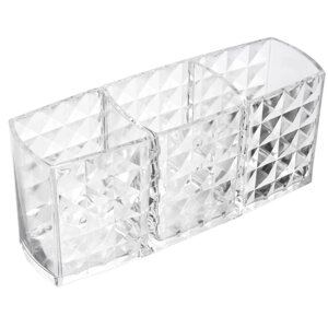 VETTA Органайзер для кистей и косметики CRYSTAL, полистирол, 19x6,3x8 см, 3 отдела