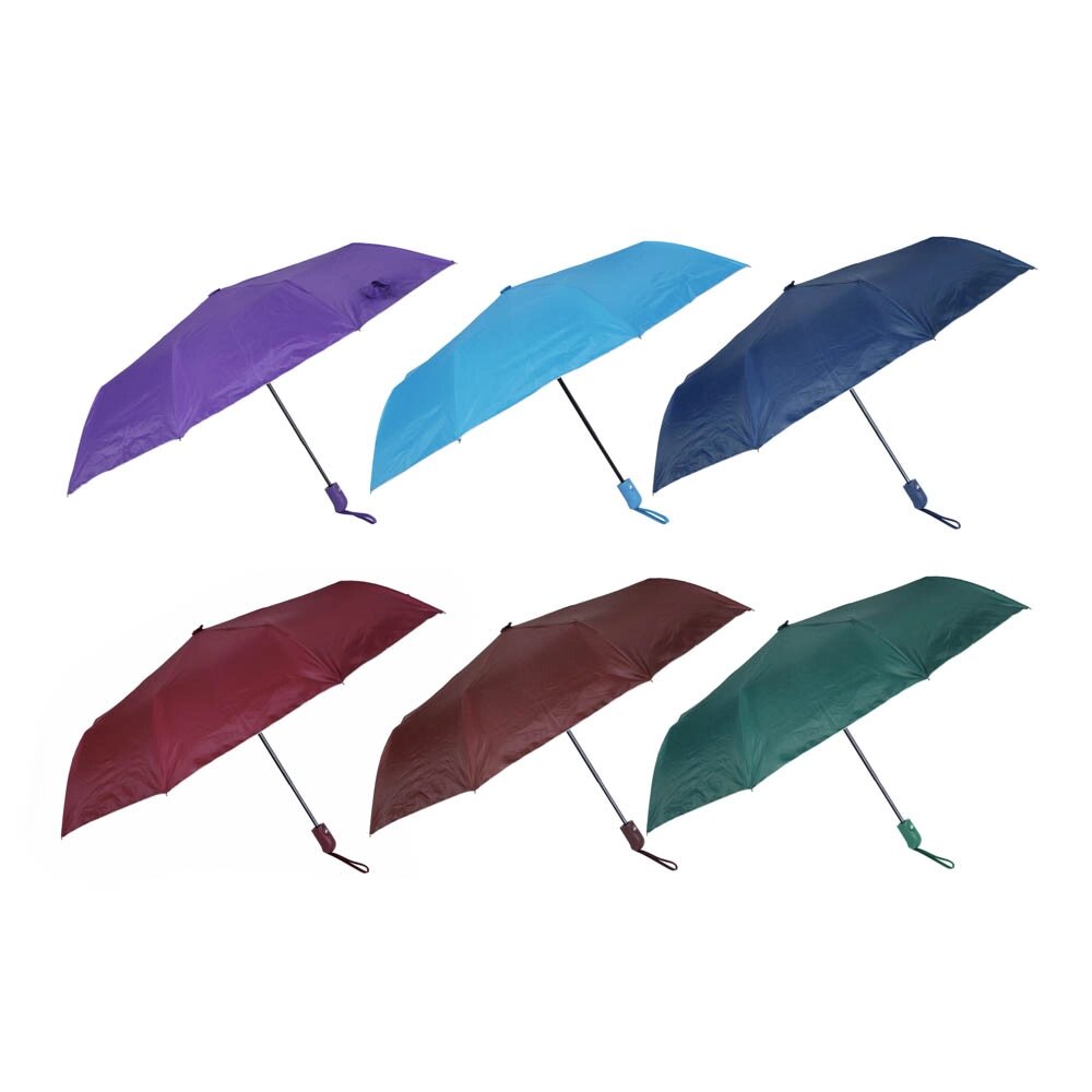 Зонт женский, полуавтомат, сплав, пластик, полиэстер, 55см, 8 спиц, 6 цветов от компании ООО "Барс" - фото 1
