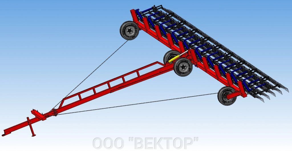 Борона штригельная прицепная гидрофицированная БШПГ-13 (16,2). Диаметр пружины 6,7,8 мм. от компании ООО "ВЕКТОР" - фото 1