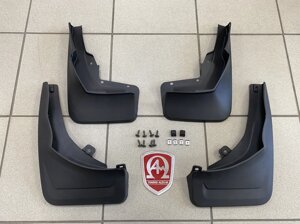 Брызговики передние под пороги + задние пластиковые (Китай) для Mercedes GLE Coupe С167 2020-не AMG комплектация)