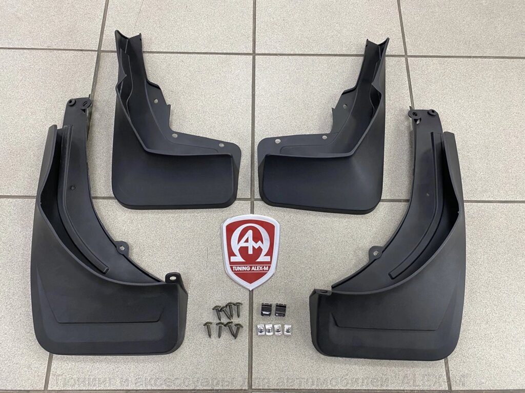 Брызговики передние с порогами + задние пластиковые (Китай) для Mercedes GLE w167 2018- (AMG комплектация) от компании Тюнинг и аксессуары для автомобилей "ALEX-M" - фото 1