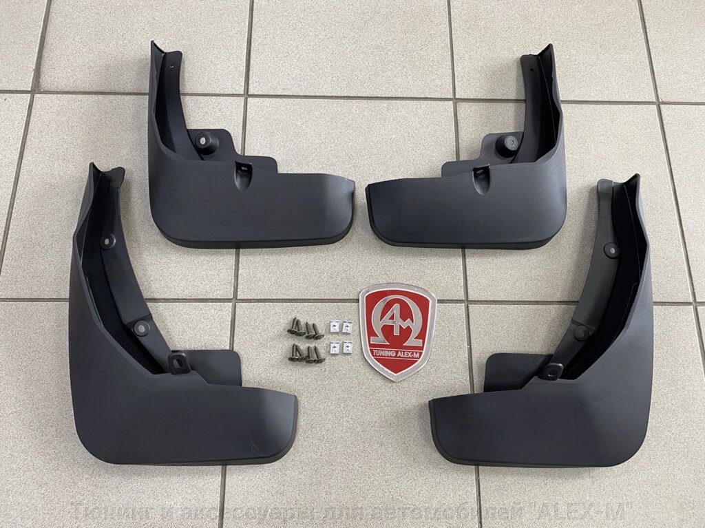 Брызговики передние + задние пластиковые штатные (Китай) для Audi Q7 2020- (не для S-Line) от компании Тюнинг и аксессуары для автомобилей "ALEX-M" - фото 1