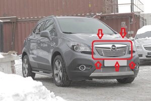 Декоративные элементы решетки радиатора d10 мм для Opel Mokka 2012-