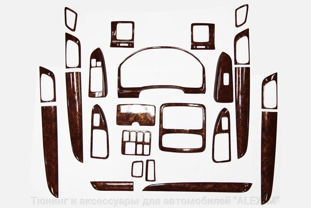 Декоративные накладки под дерево в салон для Toyota Prado 120 от компании Тюнинг и аксессуары для автомобилей "ALEX-M" - фото 1