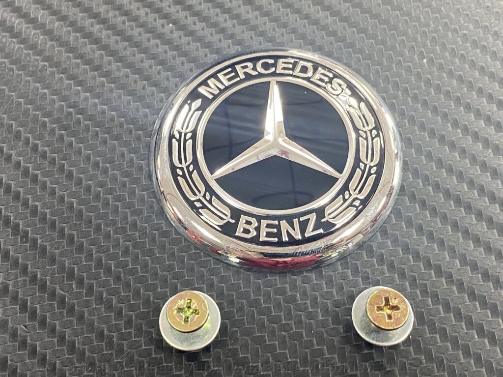 Эмблема крышки багажника Mercedes чёрная 62 мм для Mercedes Benz от компании Тюнинг и аксессуары для автомобилей "ALEX-M" - фото 1