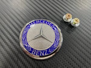 Эмблема крышки багажника Mercedes синяя 62 мм для Mercedes Benz