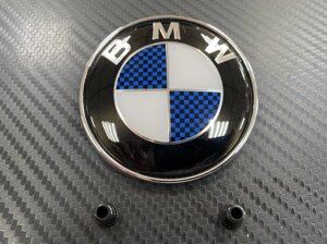 Эмблема на багажник 74 мм BMW синий карбон для BMW