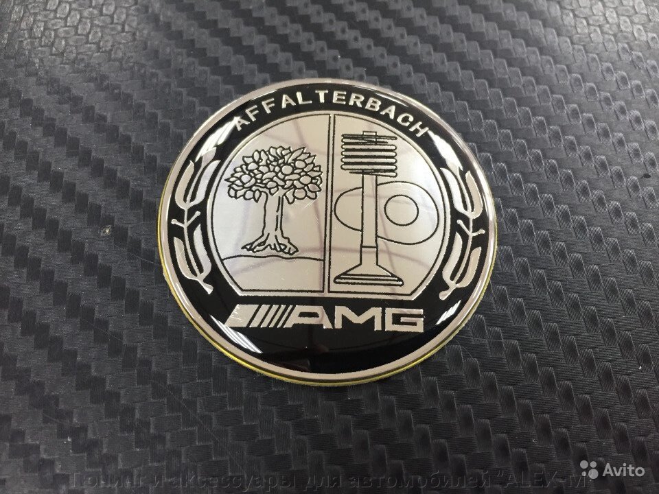 Эмблема в руль AMG Affalterbach дерево монохромное 51 мм для Mercedes Benz от компании Тюнинг и аксессуары для автомобилей "ALEX-M" - фото 1