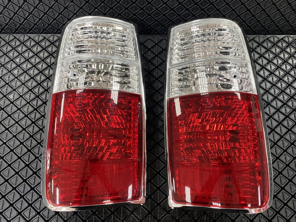 Фонари задние под лампы красные + хрустальные хромированный кант для Toyota Land Cruiser 80 от компании Тюнинг и аксессуары для автомобилей "ALEX-M" - фото 1