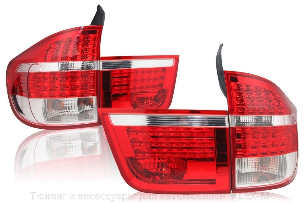 Фонари задние светодиодные красные + хрустальные для BMW X5 E70 от компании Тюнинг и аксессуары для автомобилей "ALEX-M" - фото 1