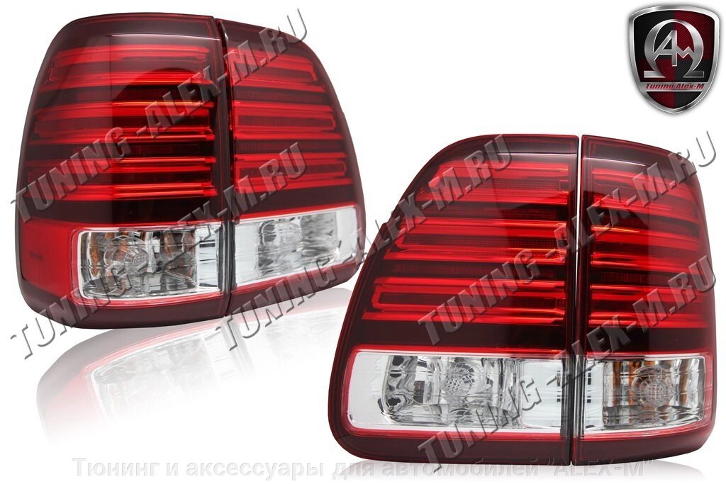 Фонари задние светодиодные красные + хрустальные для Lexus LX 470 2003-2007 от компании Тюнинг и аксессуары для автомобилей "ALEX-M" - фото 1