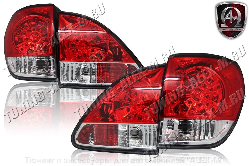 Фонари задние светодиодные красные + хрустальные для Lexus RX300 1997-2003 от компании Тюнинг и аксессуары для автомобилей "ALEX-M" - фото 1