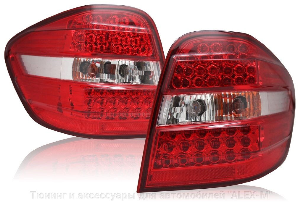 Фонари задние светодиодные красные + хрустальные для Mercedes ML164 2005-2008 от компании Тюнинг и аксессуары для автомобилей "ALEX-M" - фото 1