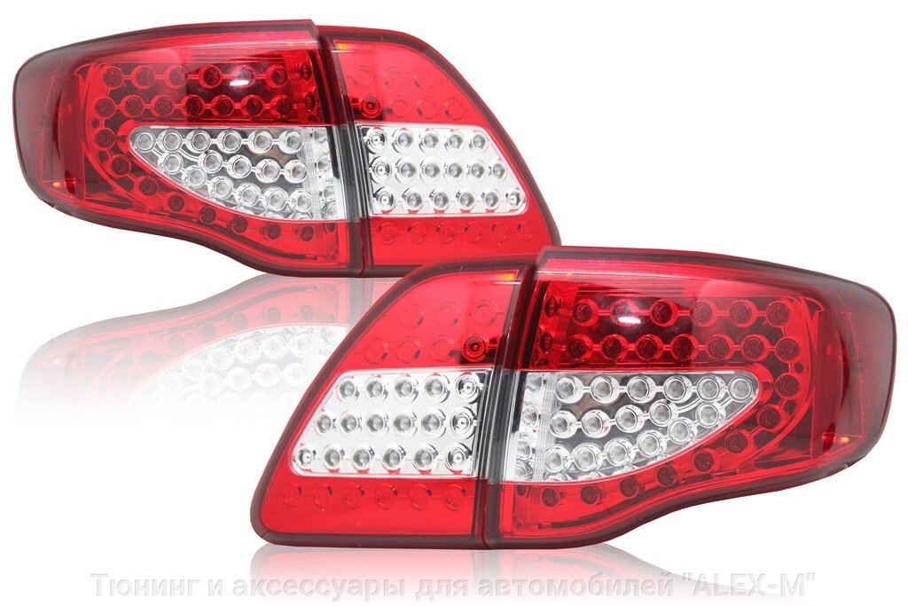 Фонари задние светодиодные красные + хрустальные для Toyota Corolla 2007-2009 от компании Тюнинг и аксессуары для автомобилей "ALEX-M" - фото 1