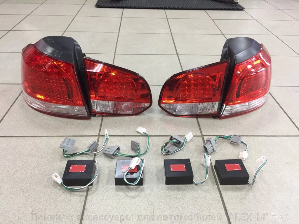 Фонари задние светодиодные красные + хрустальные для VW Golf VI от компании Тюнинг и аксессуары для автомобилей "ALEX-M" - фото 1