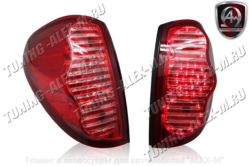 Фонари задние светодиодные красные + хрустальные полоски для Mitsubishi L200 Triton 2006- от компании Тюнинг и аксессуары для автомобилей "ALEX-M" - фото 1