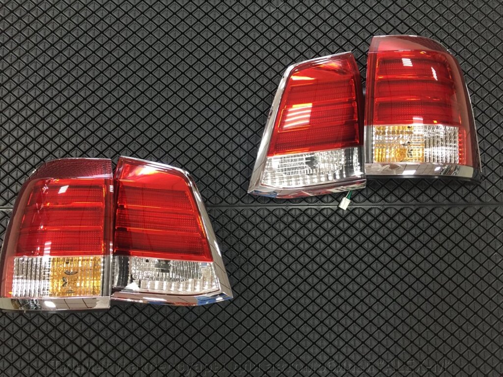 Фонари задние светодиодные  красные + хрустальные с хром. кантом  для Land Cruiser 200 от компании Тюнинг и аксессуары для автомобилей "ALEX-M" - фото 1
