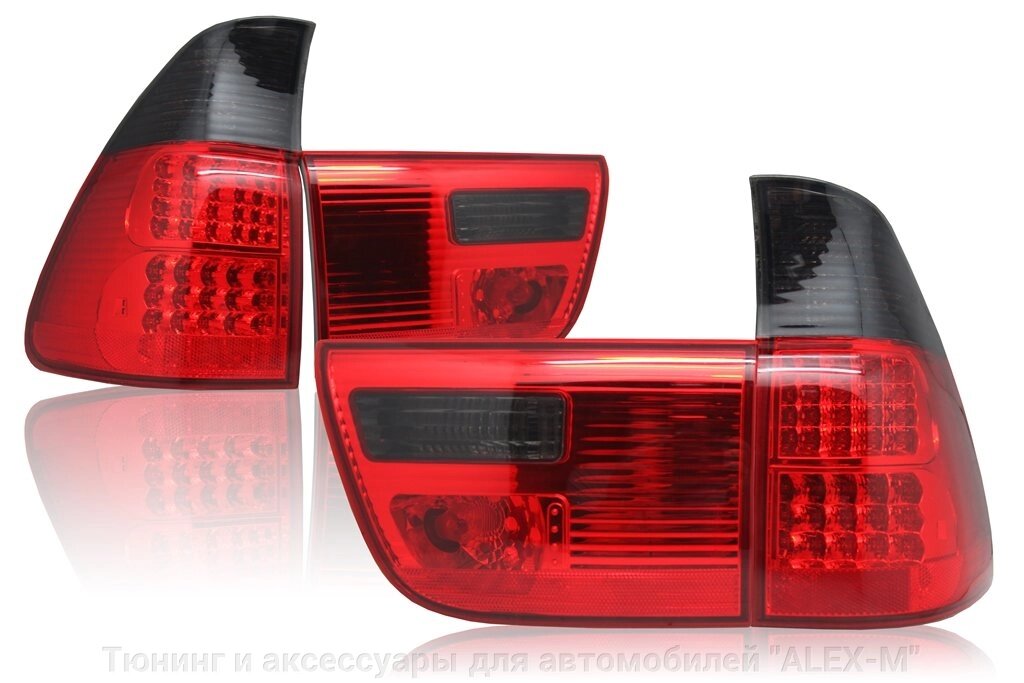 Фонари задние светодиодные красные + тонированные для BMW X5 E53 от компании Тюнинг и аксессуары для автомобилей "ALEX-M" - фото 1