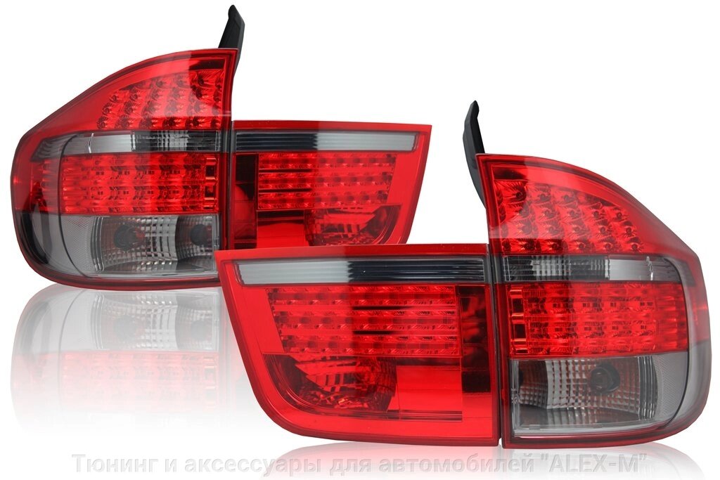 Фонари задние светодиодные красные + тонированные для BMW X5 E70 от компании Тюнинг и аксессуары для автомобилей "ALEX-M" - фото 1