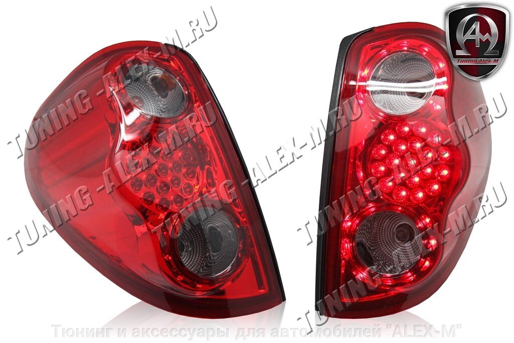 Фонари задние светодиодные красные + тонированные кружки для Mitsubishi L200 Triton 2006- от компании Тюнинг и аксессуары для автомобилей "ALEX-M" - фото 1