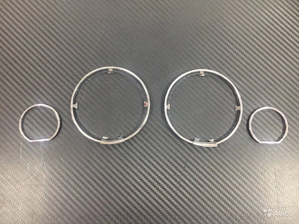 Хромированные кольца в щиток приборов из нержавеющей стали для BMW E34 от компании Тюнинг и аксессуары для автомобилей "ALEX-M" - фото 1