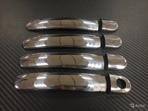 Хромированные накладки на ручки дверей (на лицевые части) из нержавеющей стали для VW Tiguan 2008-