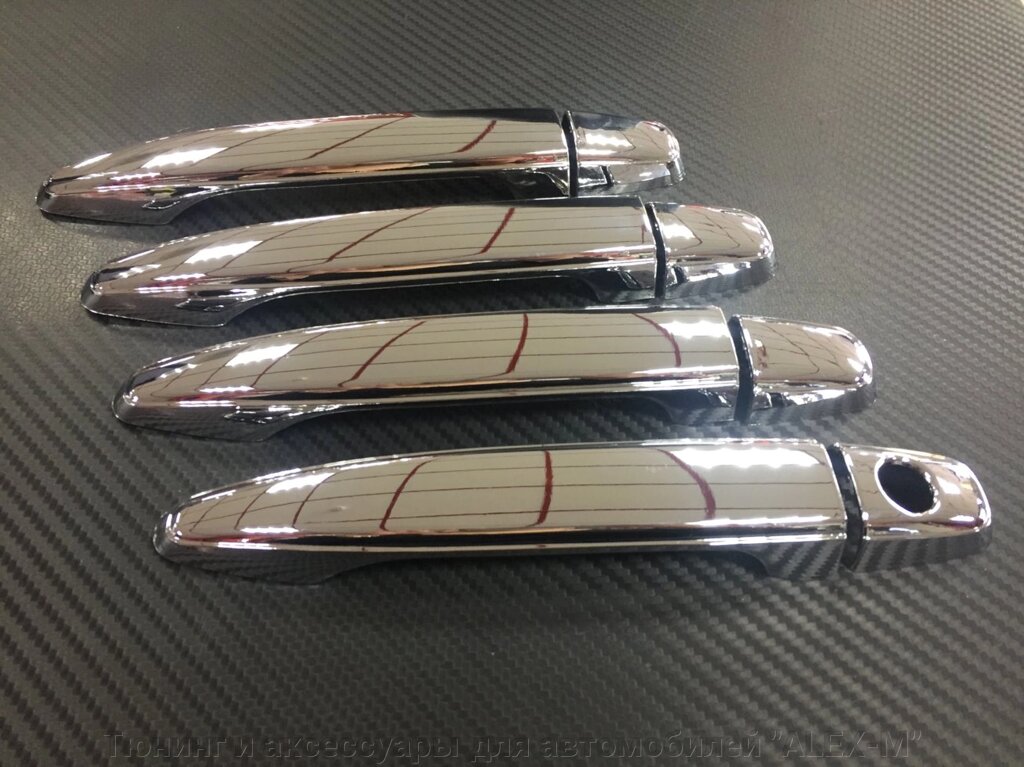 Хромированные накладки на ручки дверей пластик для Lexus RX 330 2003-2008 от компании Тюнинг и аксессуары для автомобилей "ALEX-M" - фото 1