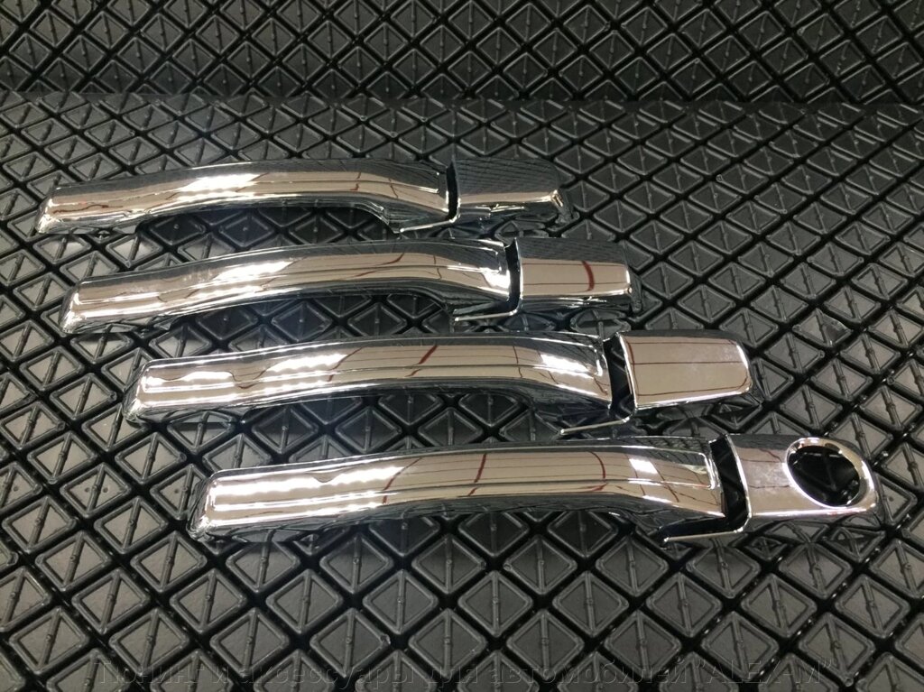 Хромированные накладки на ручки дверей (пластик) для Mitsubishi Pajero 3 от компании Тюнинг и аксессуары для автомобилей "ALEX-M" - фото 1