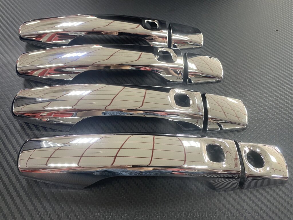 Хромированные накладки на ручки дверей пластик (Китай) для Land Cruiser 200 2008-2015 от компании Тюнинг и аксессуары для авто "ALEX-M" - фото 1