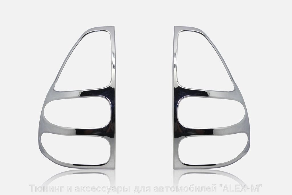 Хромированные накладки на задние фонари (пластик) для Toyota Prado 120 от компании Тюнинг и аксессуары для автомобилей "ALEX-M" - фото 1