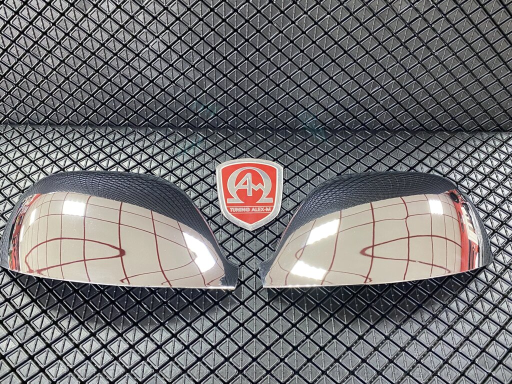 Хромированные накладки на зеркала хромированные пластик (Турция) для Volkswagen T5 2010-2015 от компании Тюнинг и аксессуары для автомобилей "ALEX-M" - фото 1