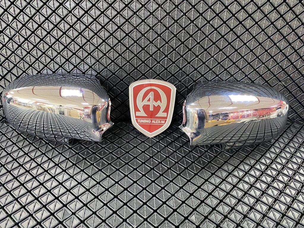 Хромированные накладки на зеркала пластик (Wellstar) для Honda Civic 2001-2006 от компании Тюнинг и аксессуары для автомобилей "ALEX-M" - фото 1