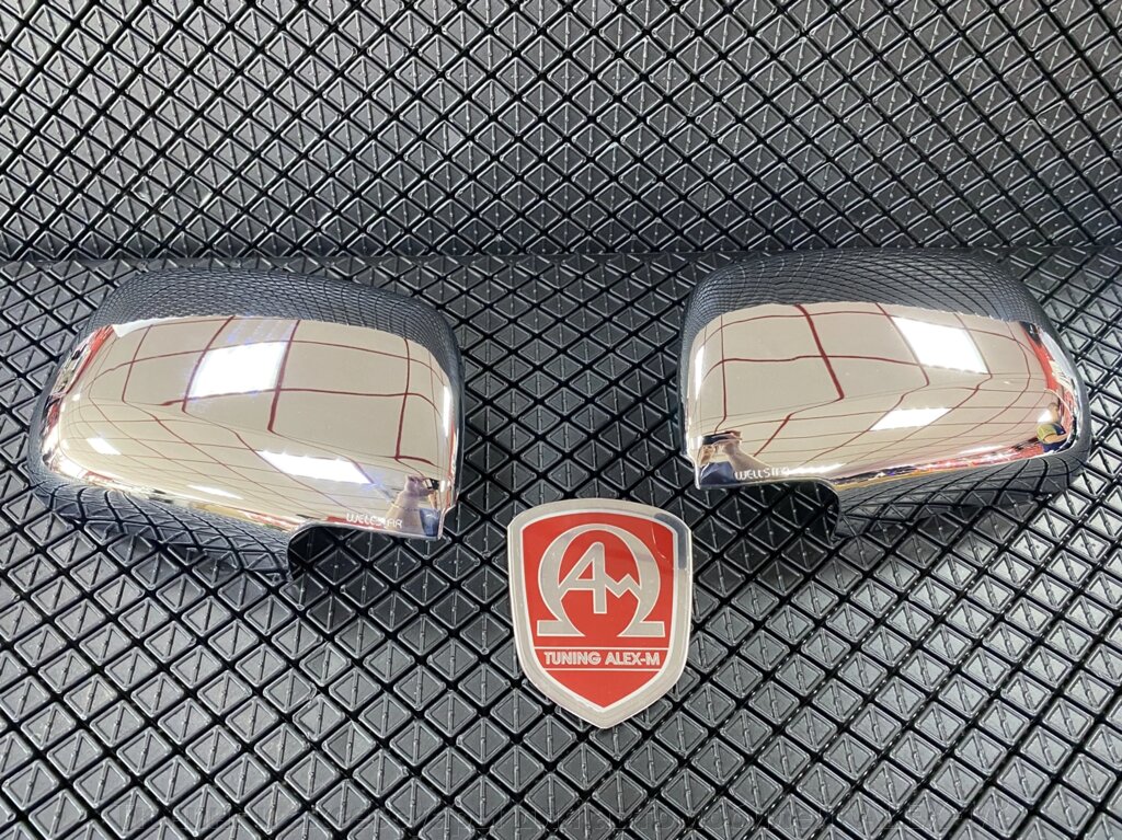 Хромированные накладки на зеркала пластик Wellstar (Тайвань) для Toyota Previa 2000-2006 от компании Тюнинг и аксессуары для автомобилей "ALEX-M" - фото 1