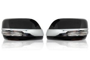 Хромированные накладки на зеркала узкие полосочки для Land Cruiser 200 2012-