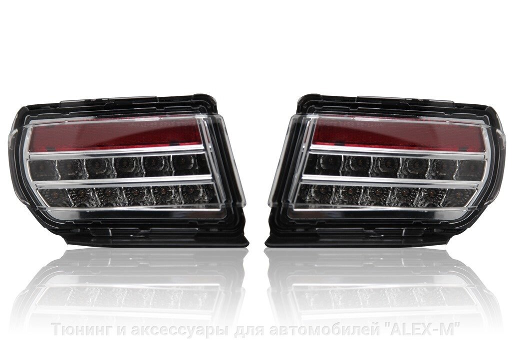 Катафоты в задний бампер светодиодные хромированные (Китай) для Toyota Prado 150 2009-2016 от компании Тюнинг и аксессуары для автомобилей "ALEX-M" - фото 1