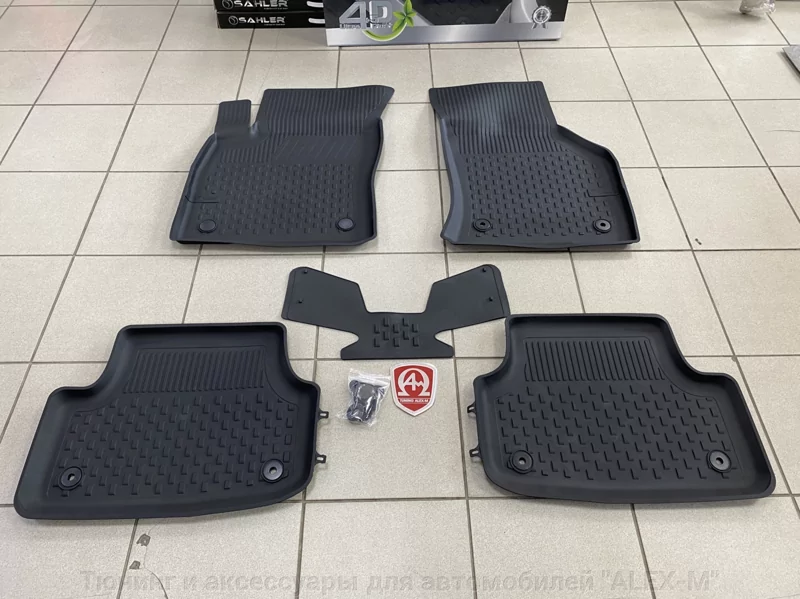 Коврикисалоначёрныекаучук(SAHLER,Турция)беззапахадляAudiA3(8V)2012-2020