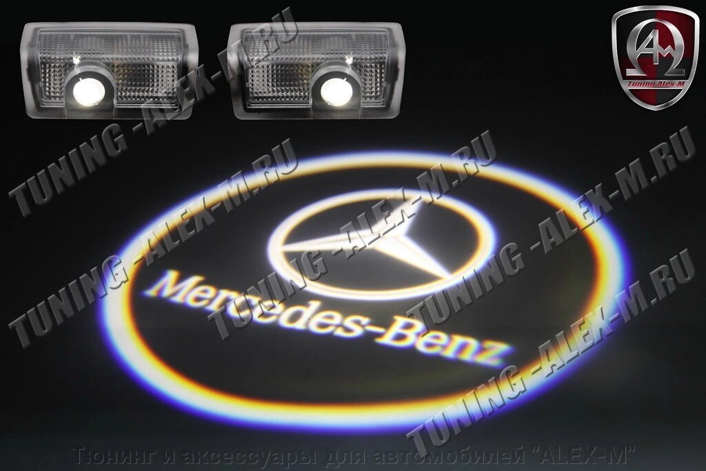 Лазерная проекция (вместо штатного плафона двери) для Mercedes GL 166 от компании Тюнинг и аксессуары для автомобилей "ALEX-M" - фото 1